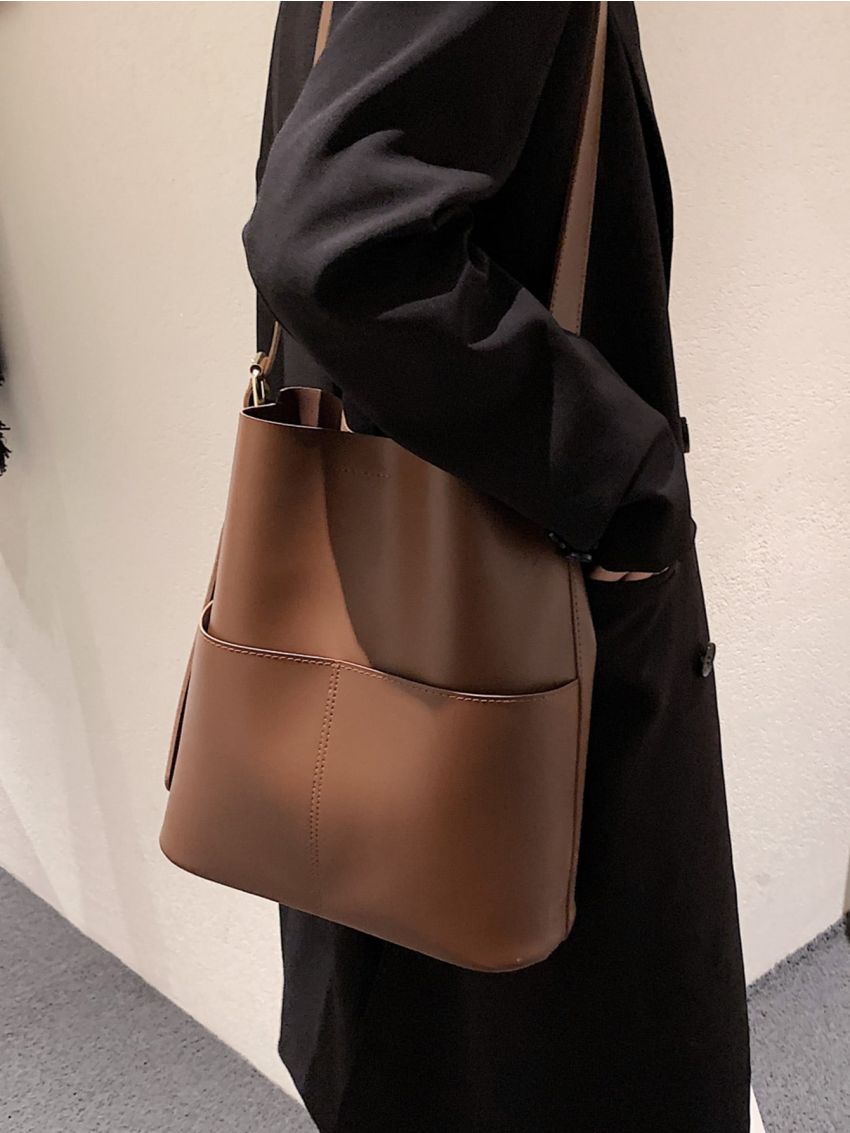 Buckle Detail Bucket Bag