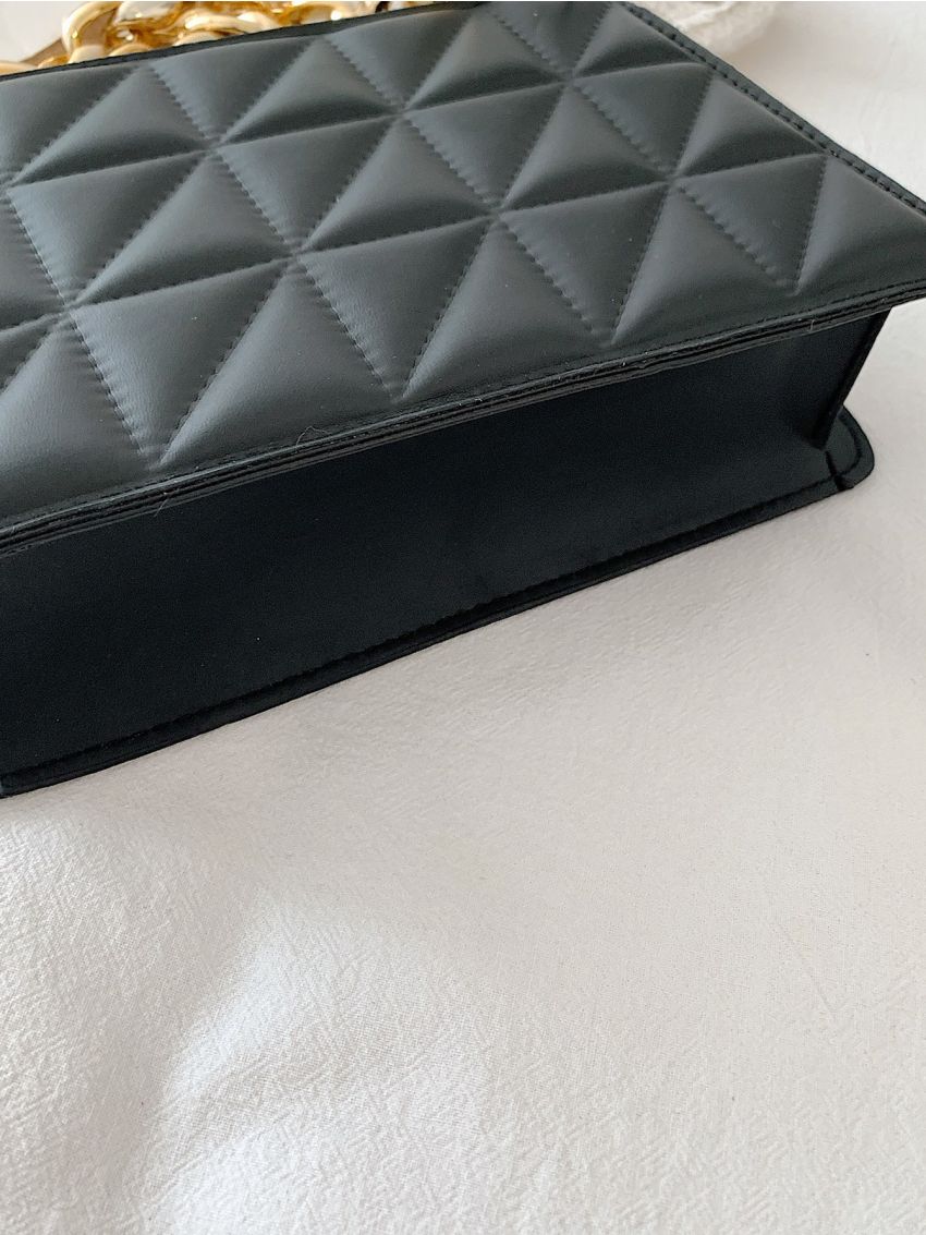 Quilted Chain Decor Square Bag