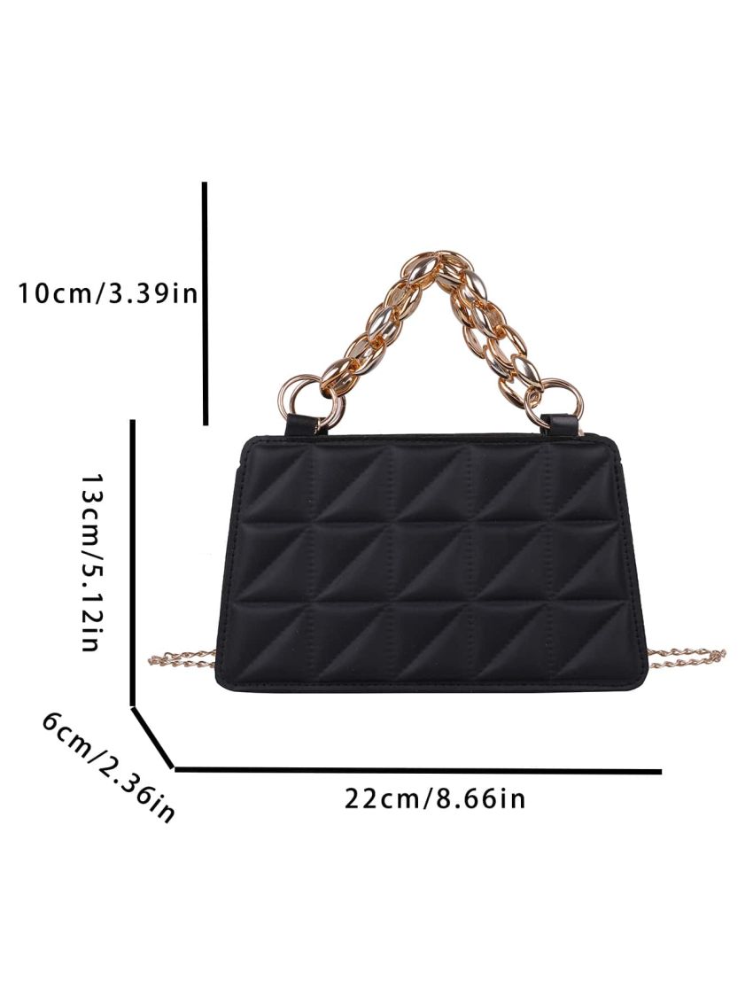 Quilted Chain Decor Square Bag