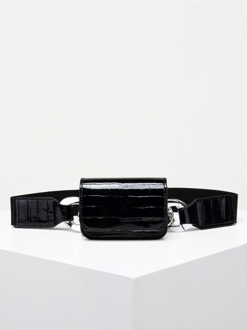 Mini Crocodile Embossed Chain Decor Belt Bag