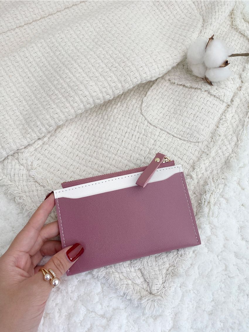 Letter Graphic Colorblock Card Holder