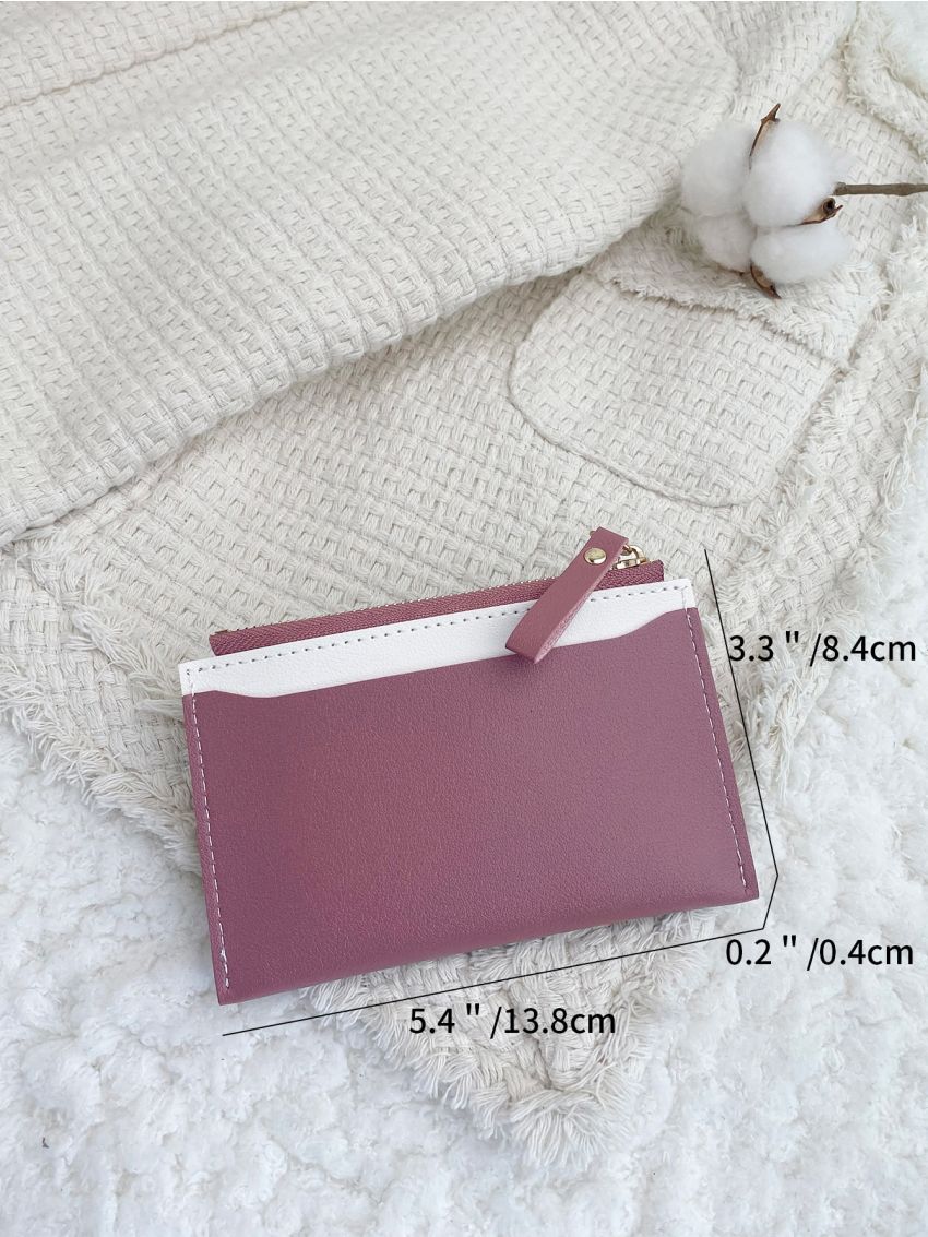 Letter Graphic Colorblock Card Holder