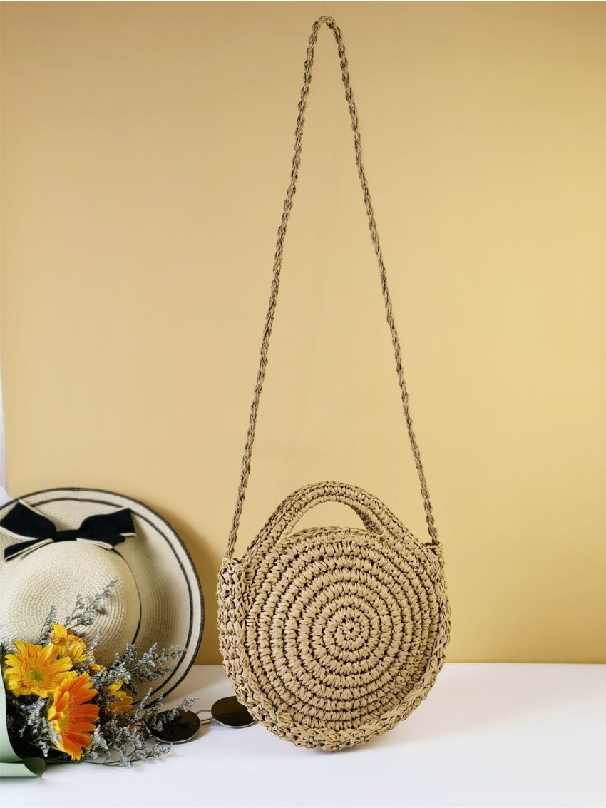 Minimalist Double Handle Straw Bag