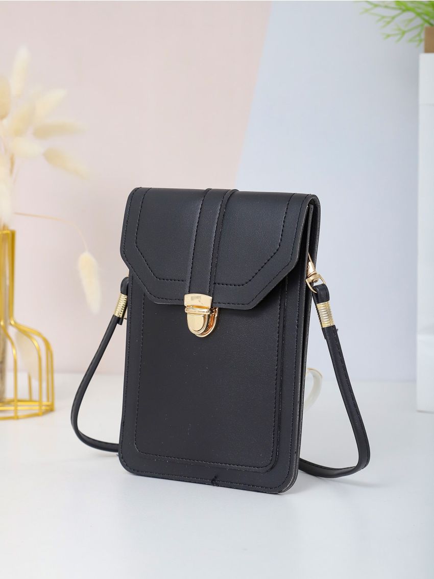 Push Lock Flap Phone Wallet