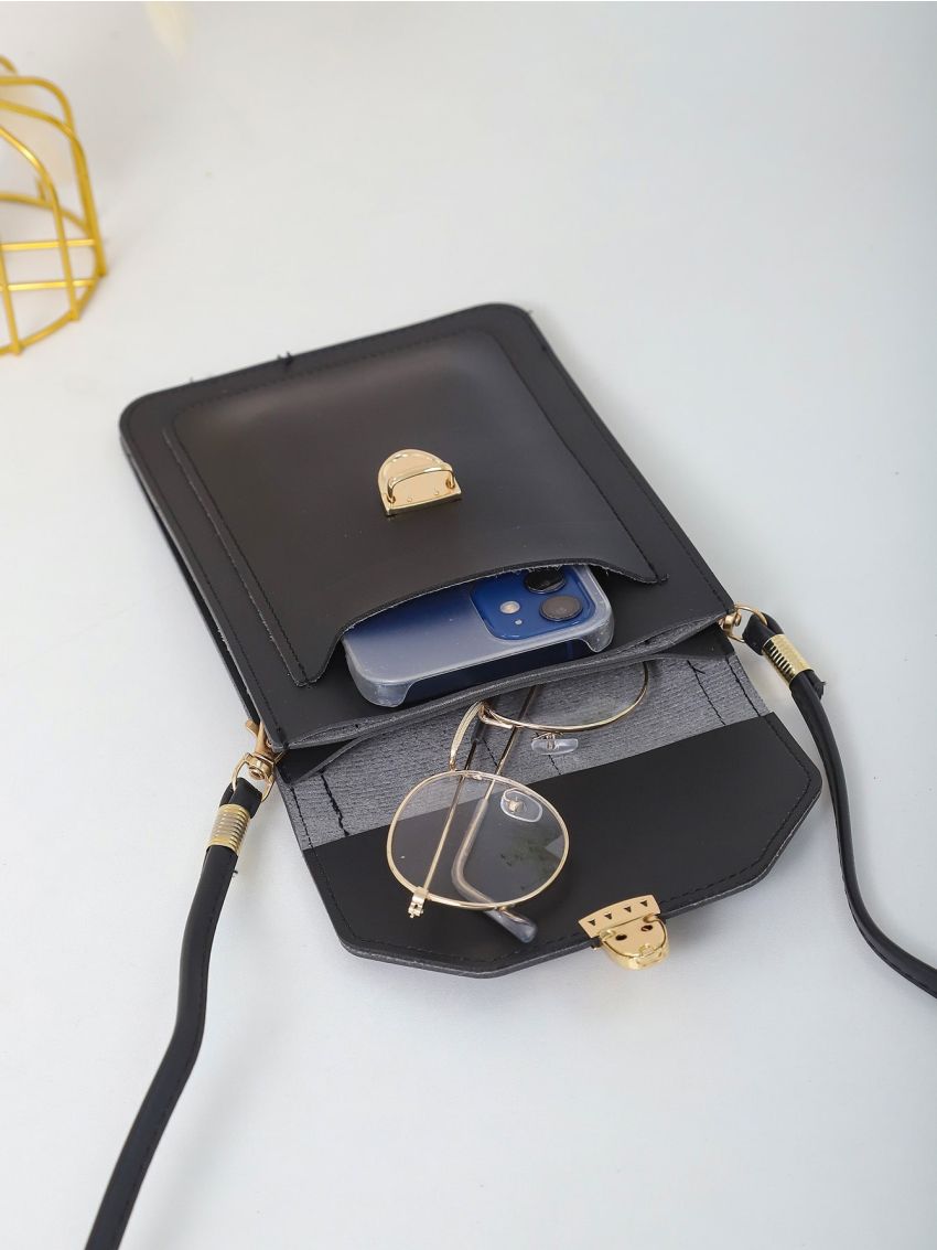Push Lock Flap Phone Wallet