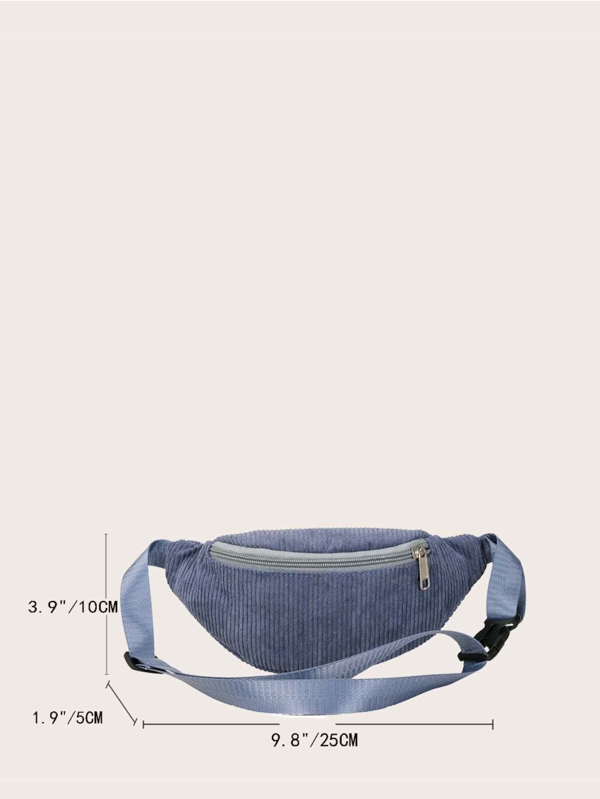 Zip Front Corduroy Fanny Pack
