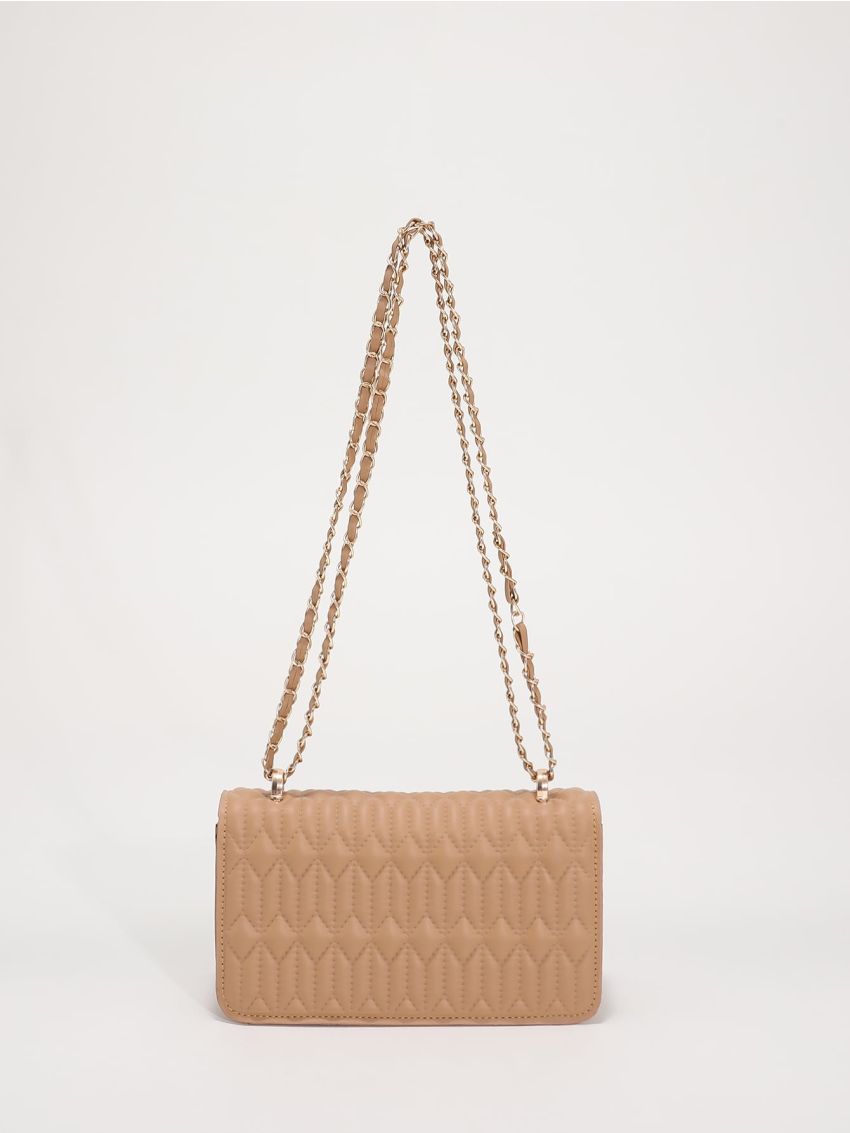 Mini Quilted Twist Lock Chain Flap Square Bag