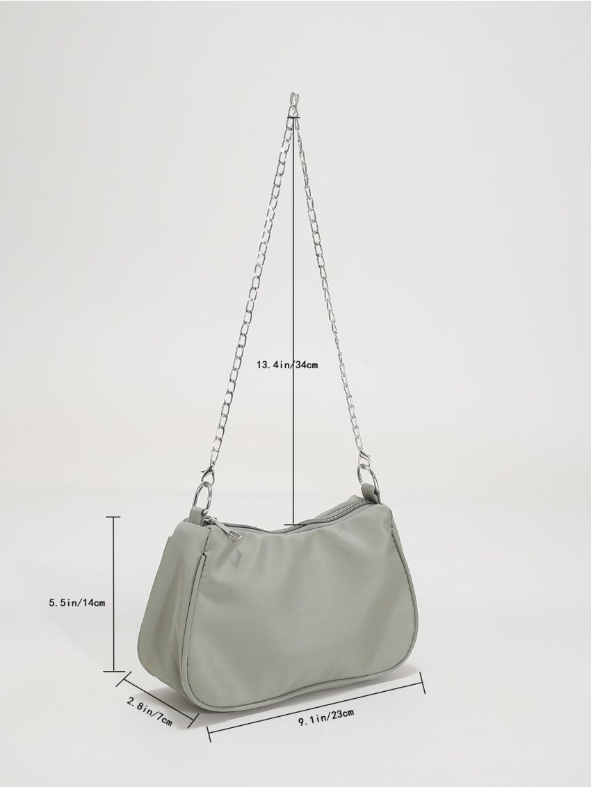 Chain Decor Baguette Bag