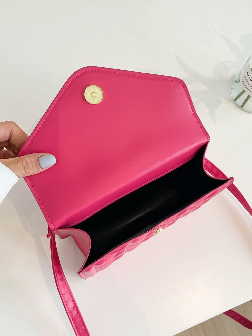 Quilted Flap Chain Square Bag