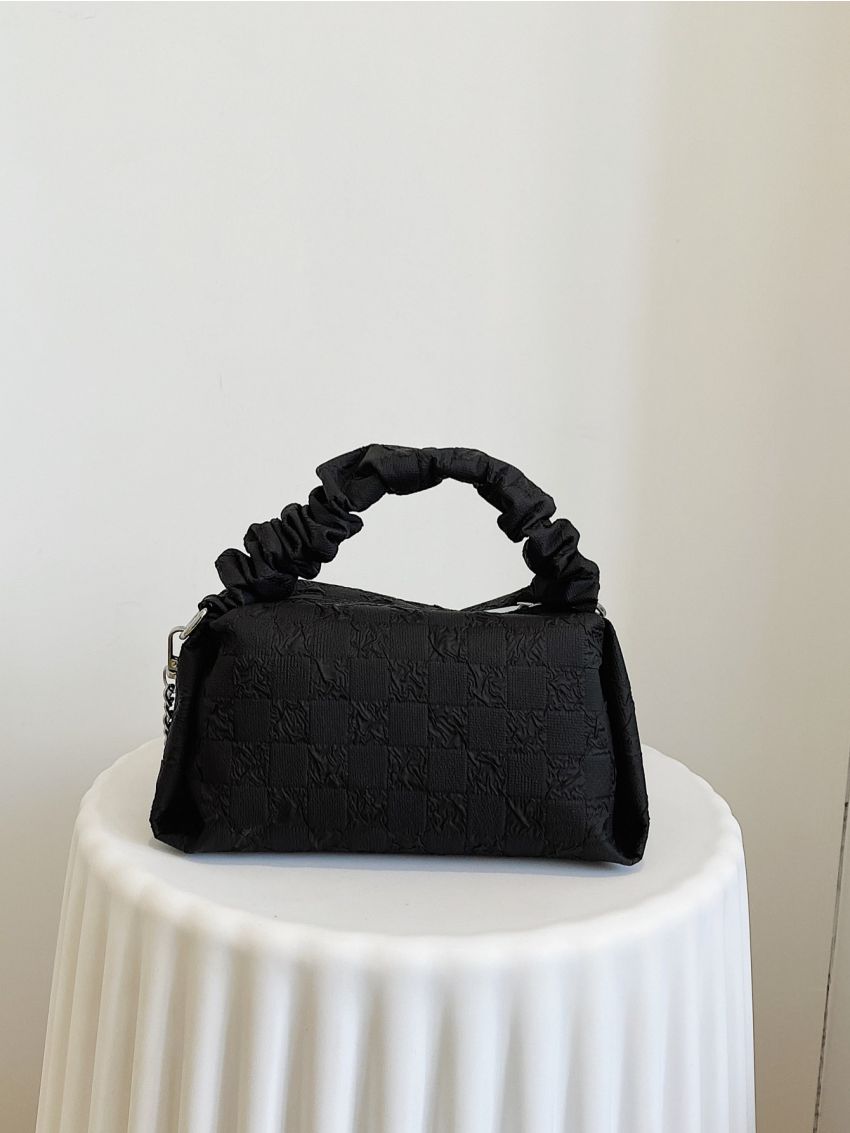 Small Bucket Bag Ruched Detail With Zipper