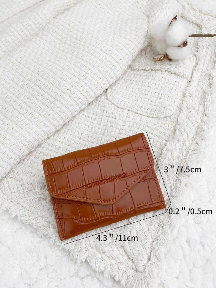 Letter & Crocodile Embossed Flap Card Holder
