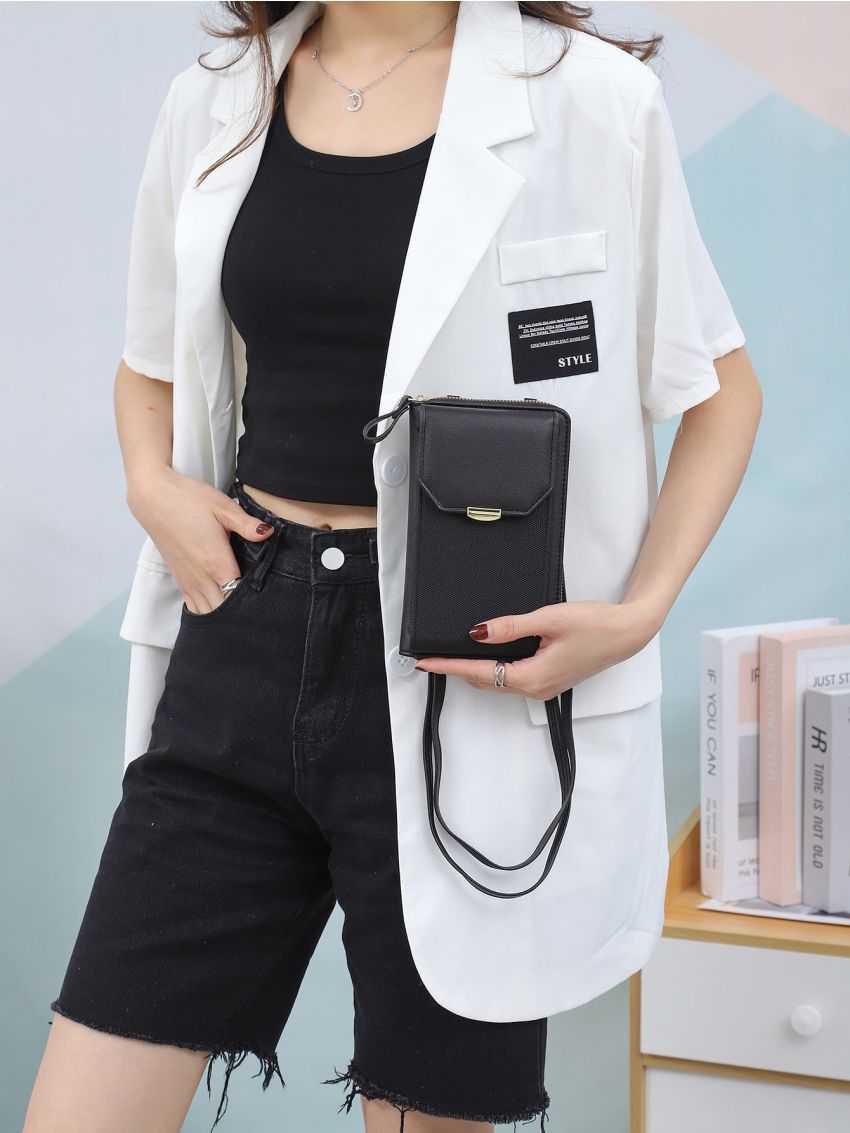 Metal Decor Phone Wallet