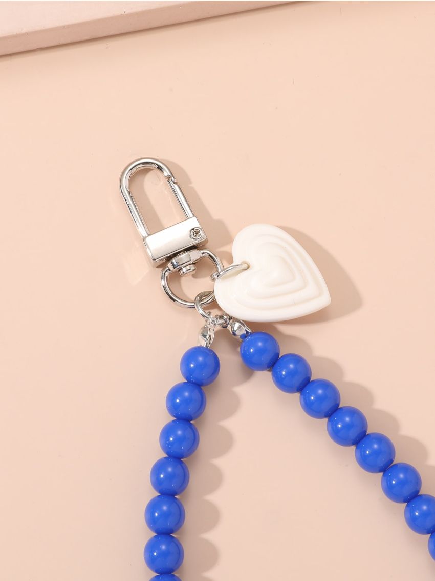 Bow Decor Beaded & Heart Bag Charm