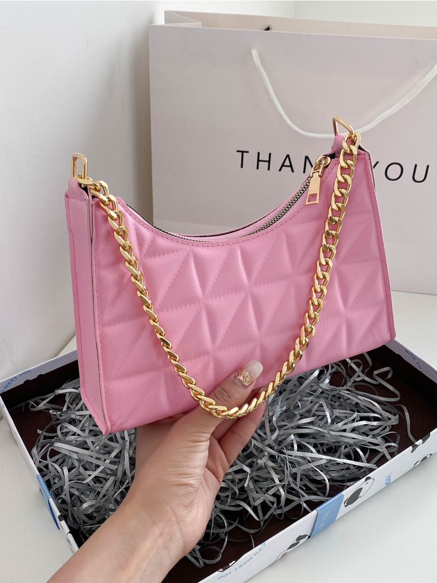 Minimalist Stitch Detail Baguette Bag