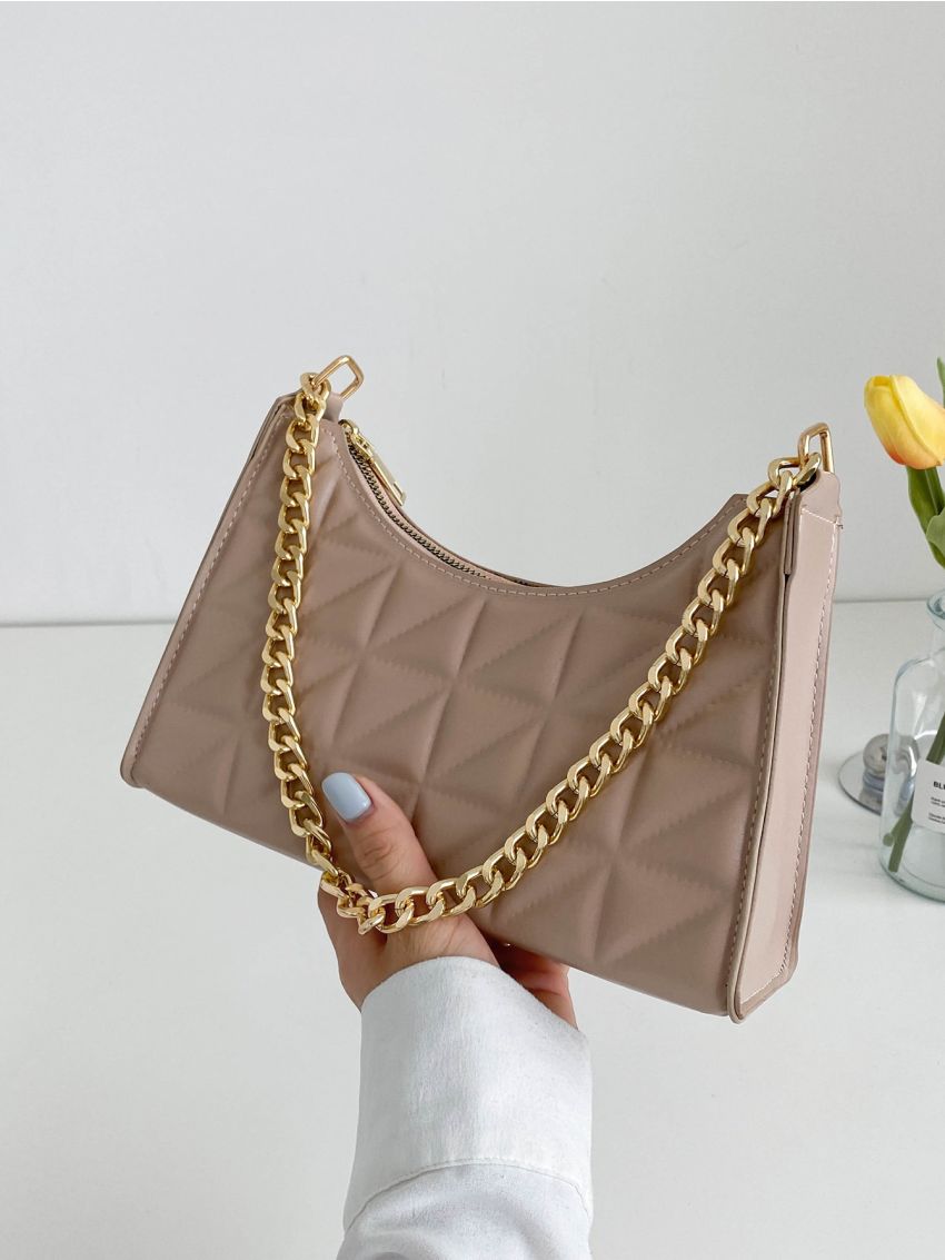 Minimalist Stitch Detail Baguette Bag