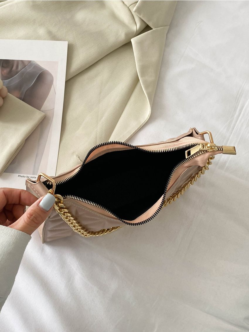 Minimalist Stitch Detail Baguette Bag