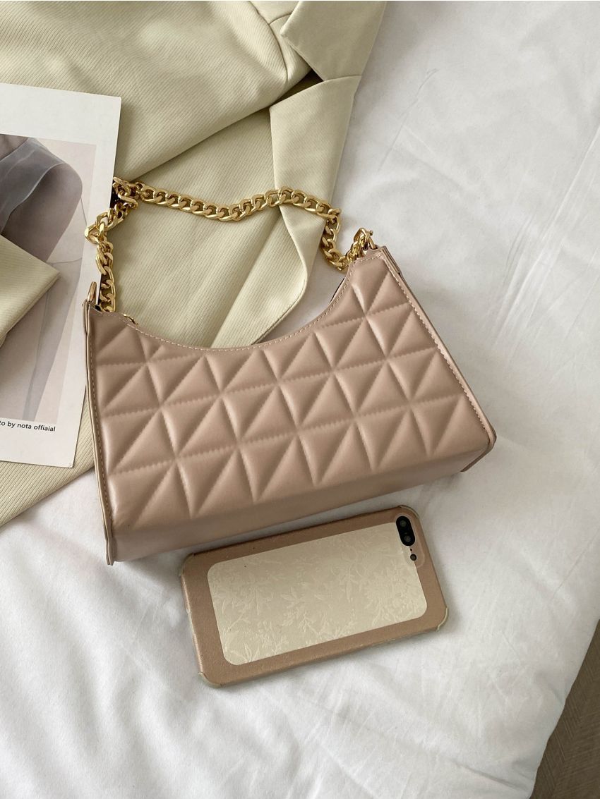 Minimalist Stitch Detail Baguette Bag