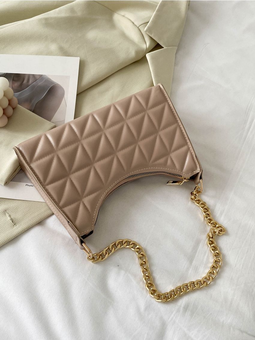 Minimalist Stitch Detail Baguette Bag