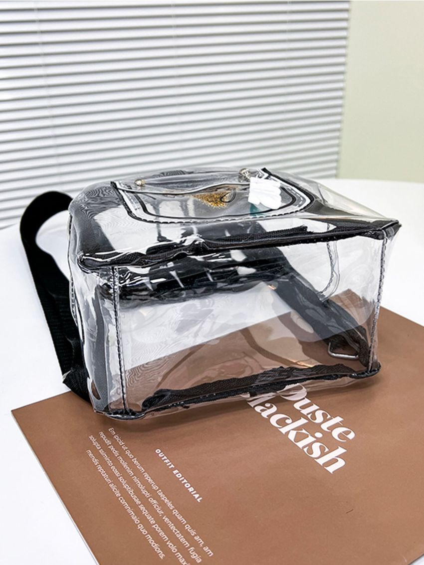 Mini Clear Letter Graphic Waterproof Classic Backpack