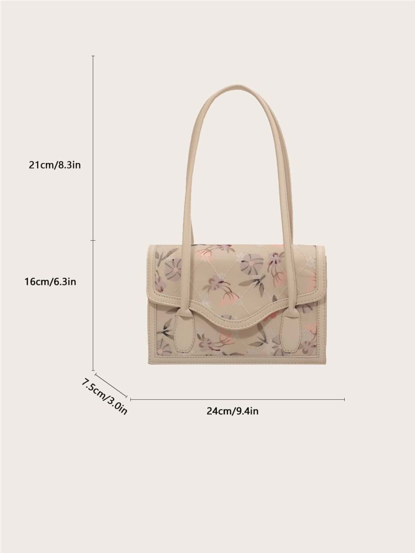 Floral Graphic Flap Square Bag