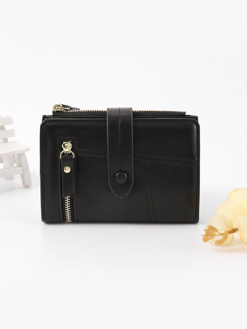 Snap Button Design Long Wallet