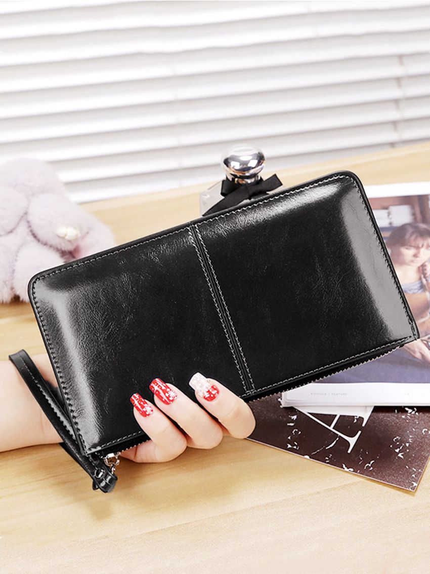 Minimalist Long Wallet With Wristlet
