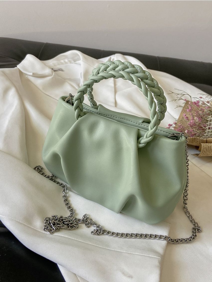 Chain Decor Ruched Bag