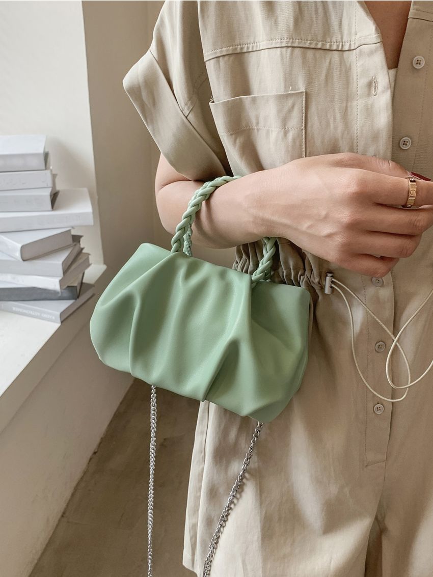 Chain Decor Ruched Bag