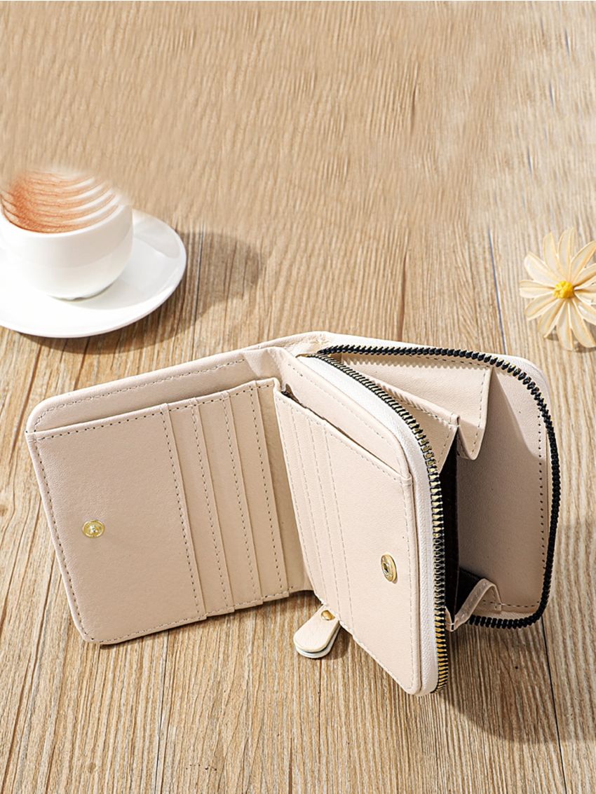 Quilted Zipper Around Small Wallet