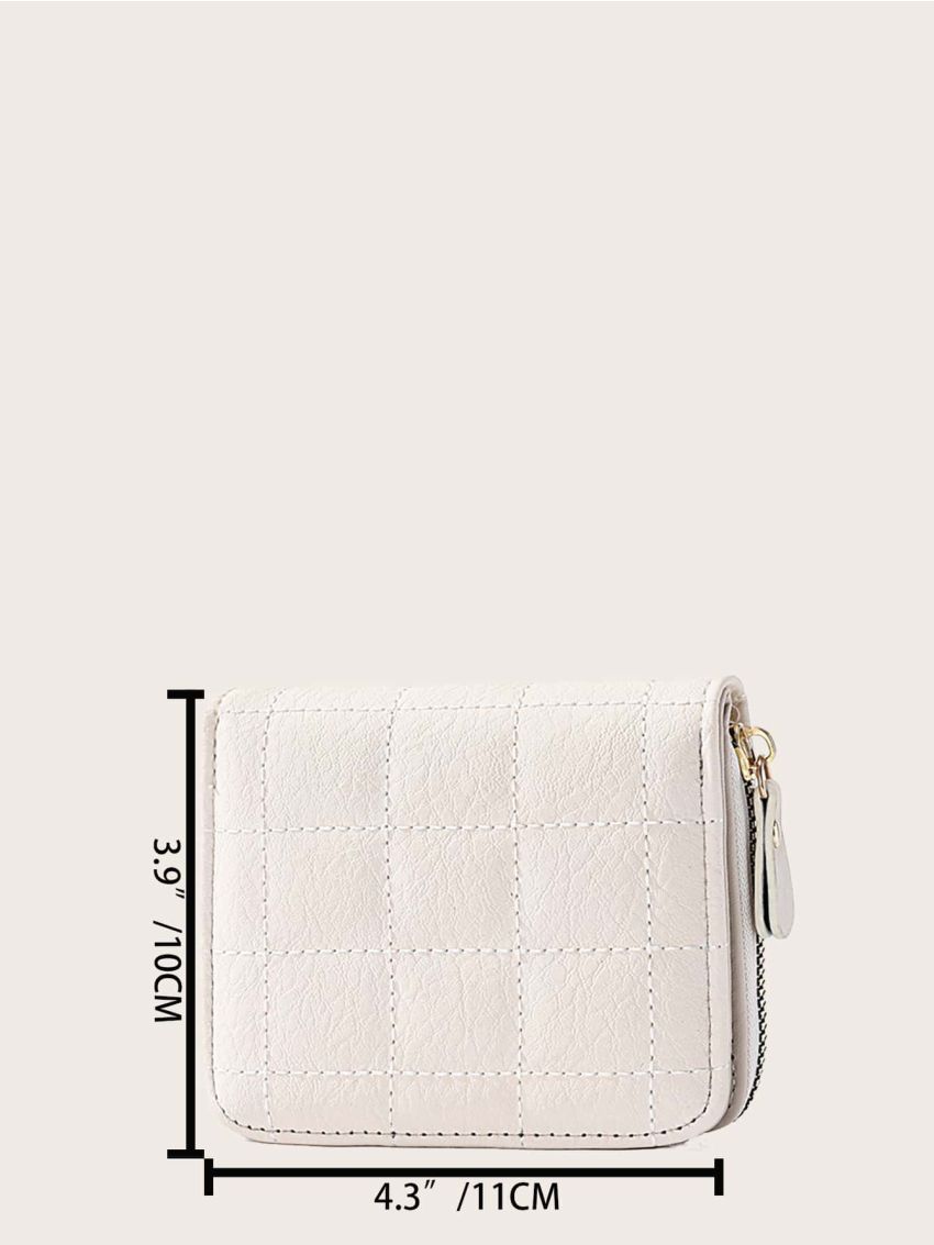 Quilted Zipper Around Small Wallet