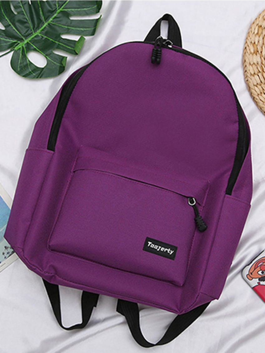 Letter Graphic Pocket Front Backpack