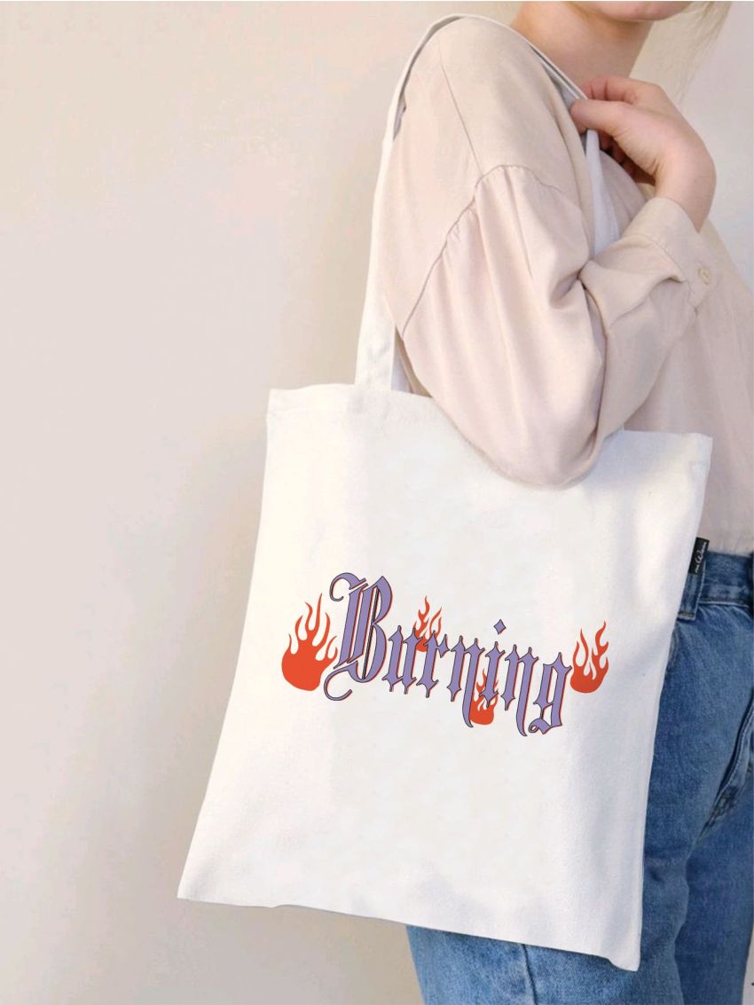 Letter Graphic Shopper Bag