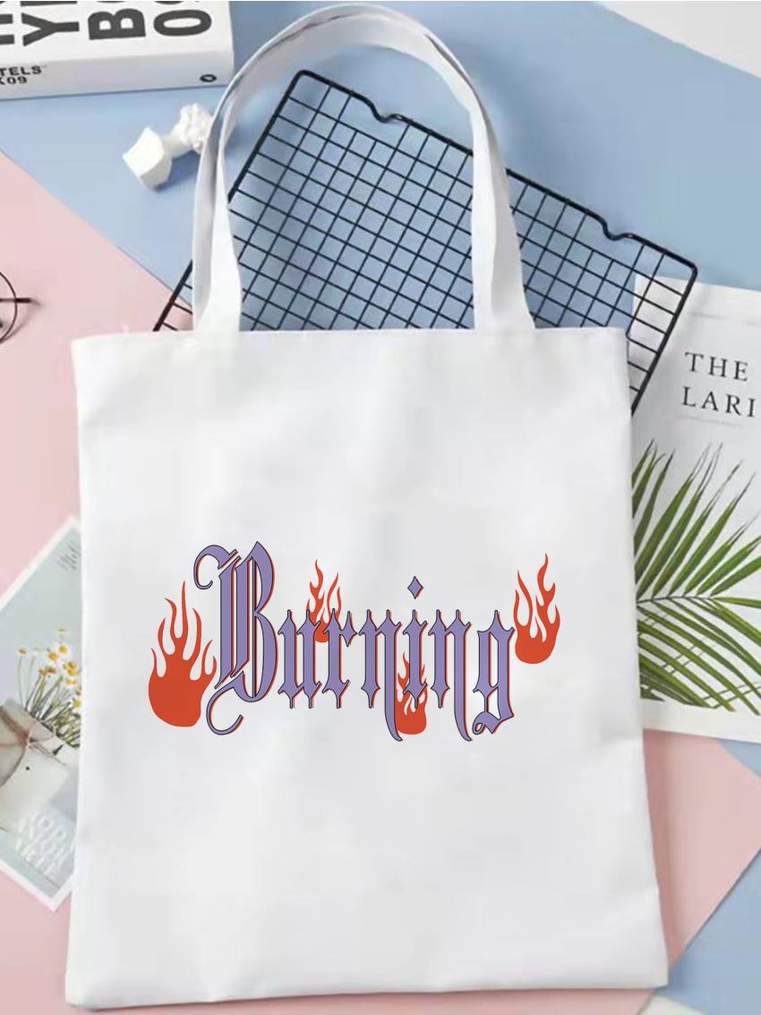 Letter Graphic Shopper Bag