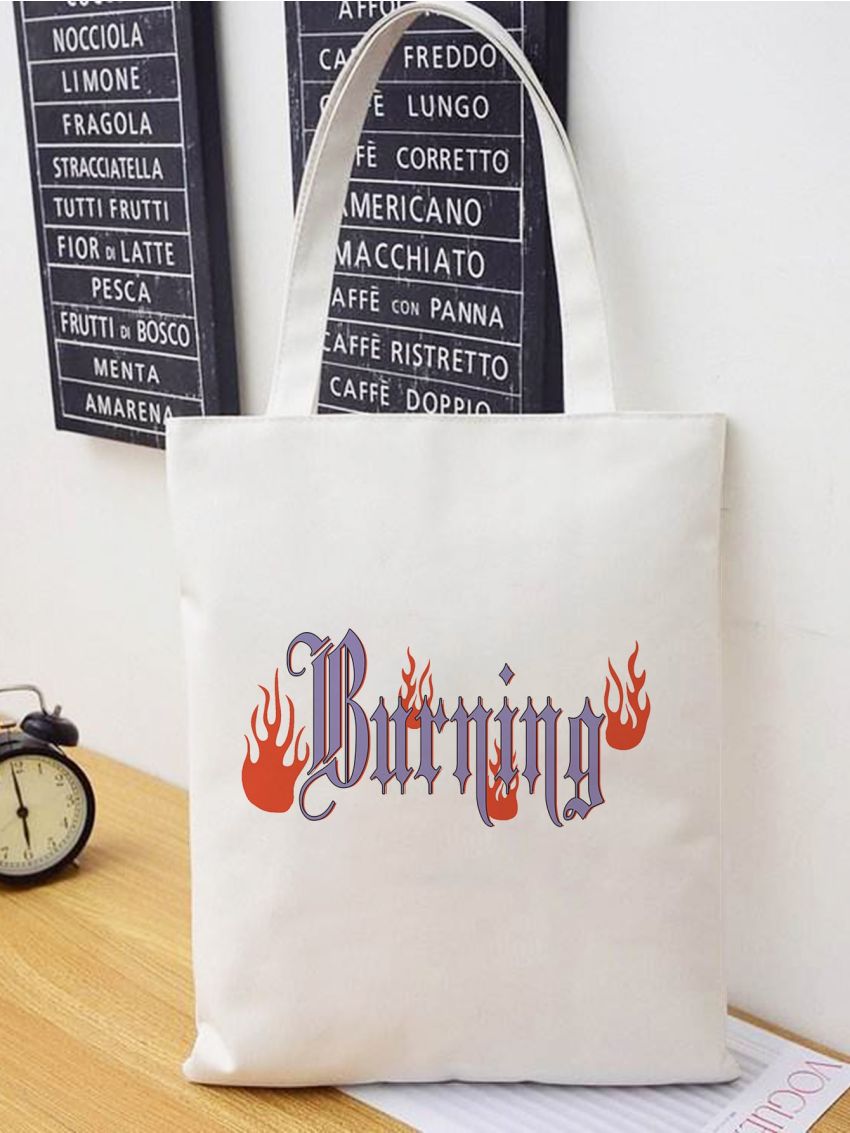 Letter Graphic Shopper Bag