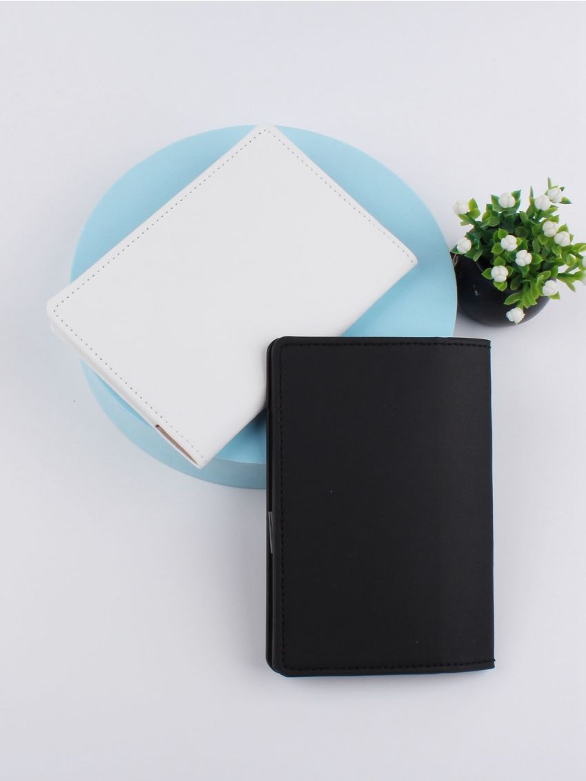 2pcs Couple Metallic Plane & Letter Graphic Passport Case