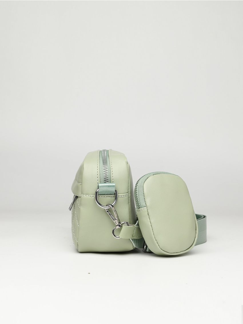 Mini Quilted Crossbody Bag With Coin Purse