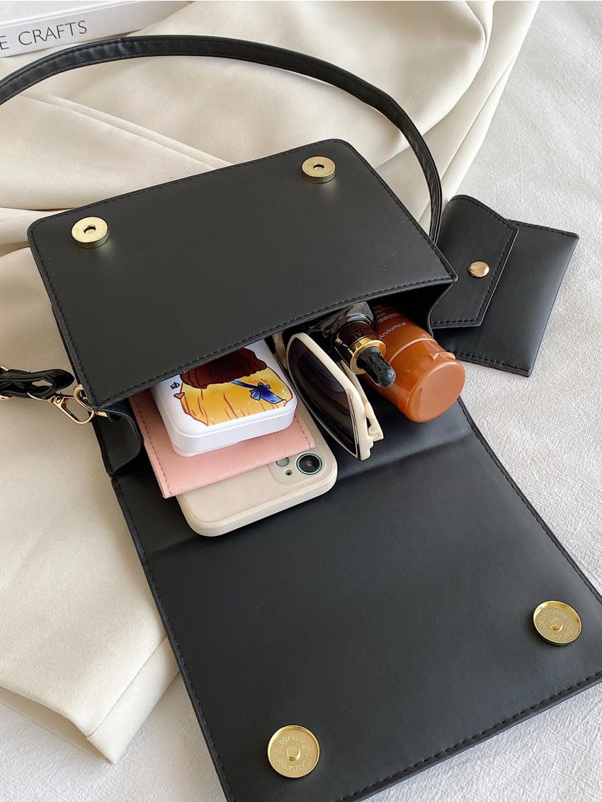 Minimalist Snap Button Square Bag