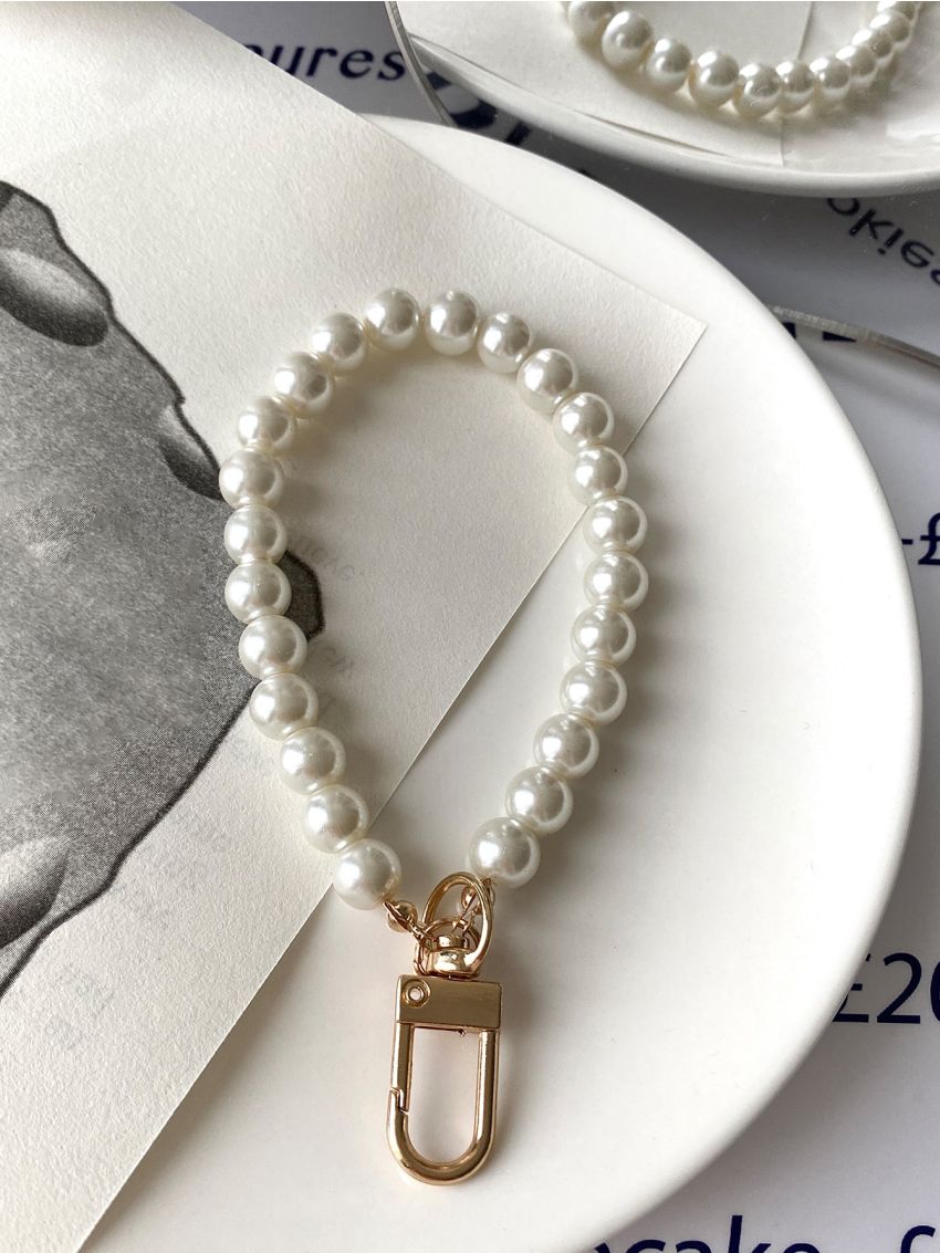 Faux Pearl Beaded Bag Charm