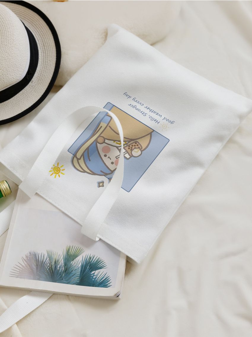 Cartoon Graphic Shopper Bag