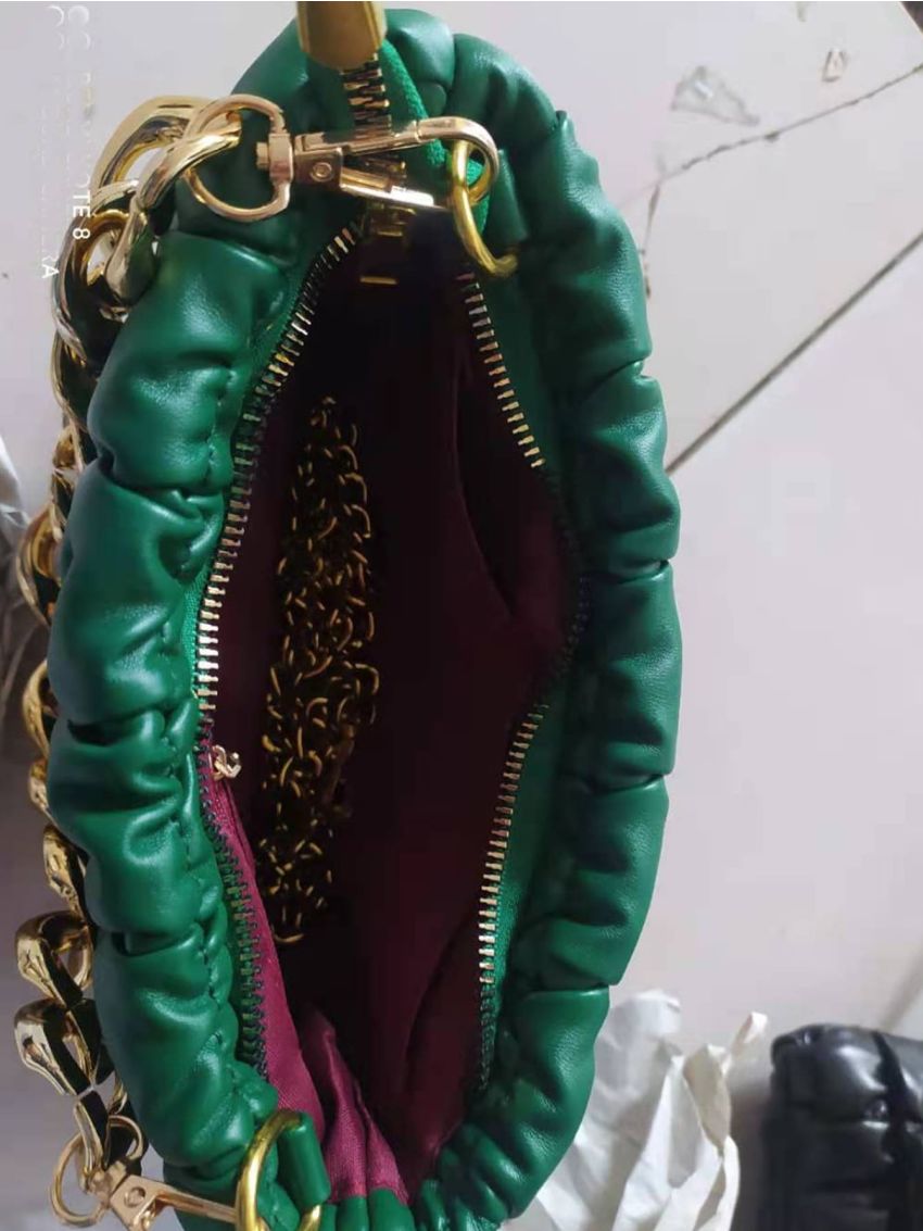 Zip Design Chain Flap Bag