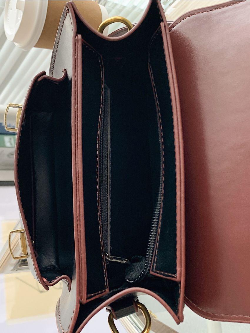 Mini Double Push Lock Two Tone Flap Backpack