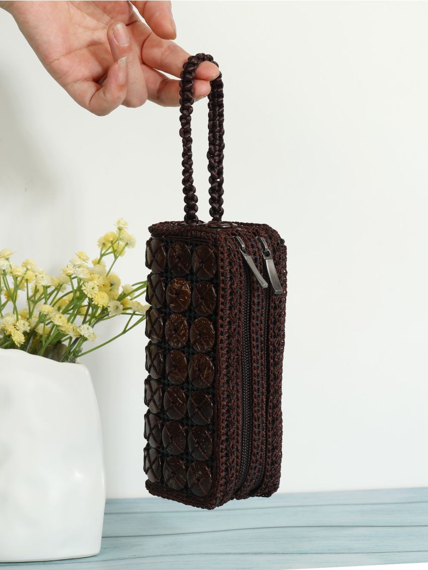 Random Color Coconut Shell Decor Purse