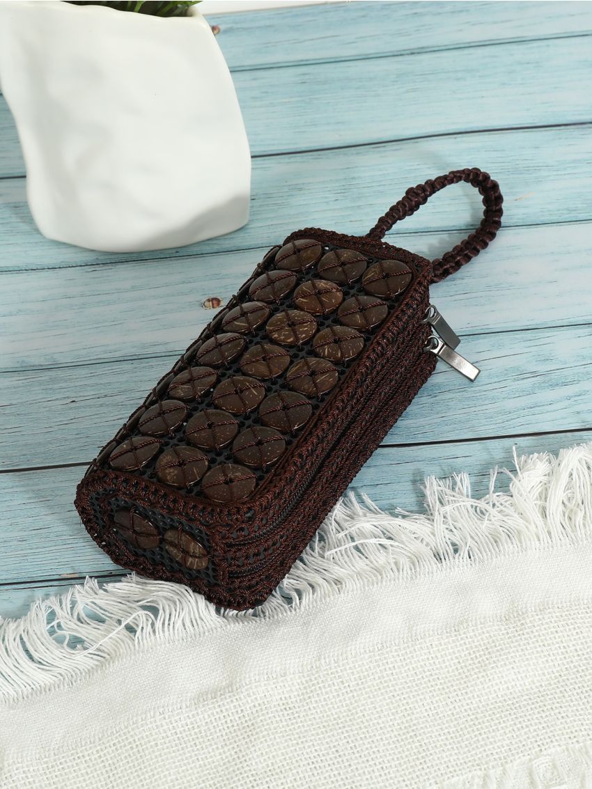 Random Color Coconut Shell Decor Purse