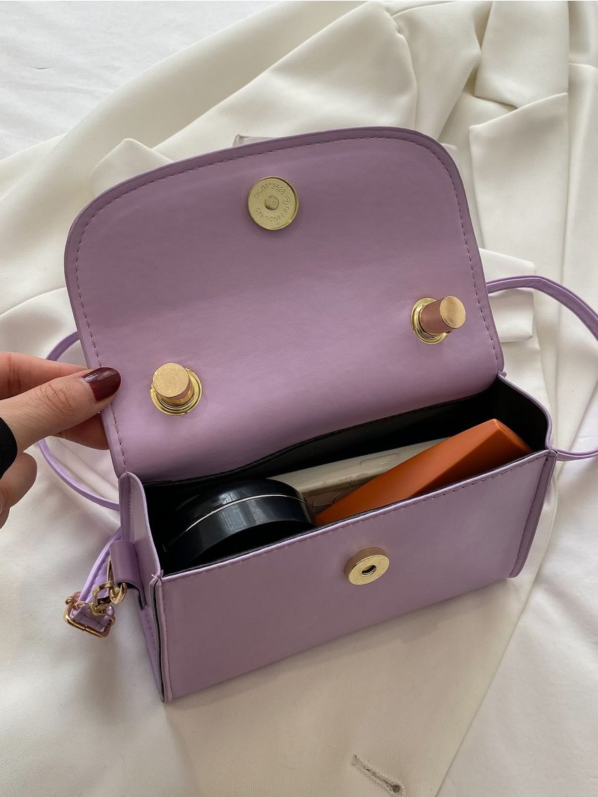 Mini Bead Decor Top Handle Flap Square Bag