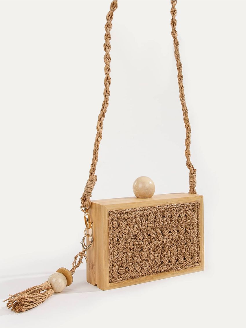 Mini Braided Detail Box Bag With Bag Charm
