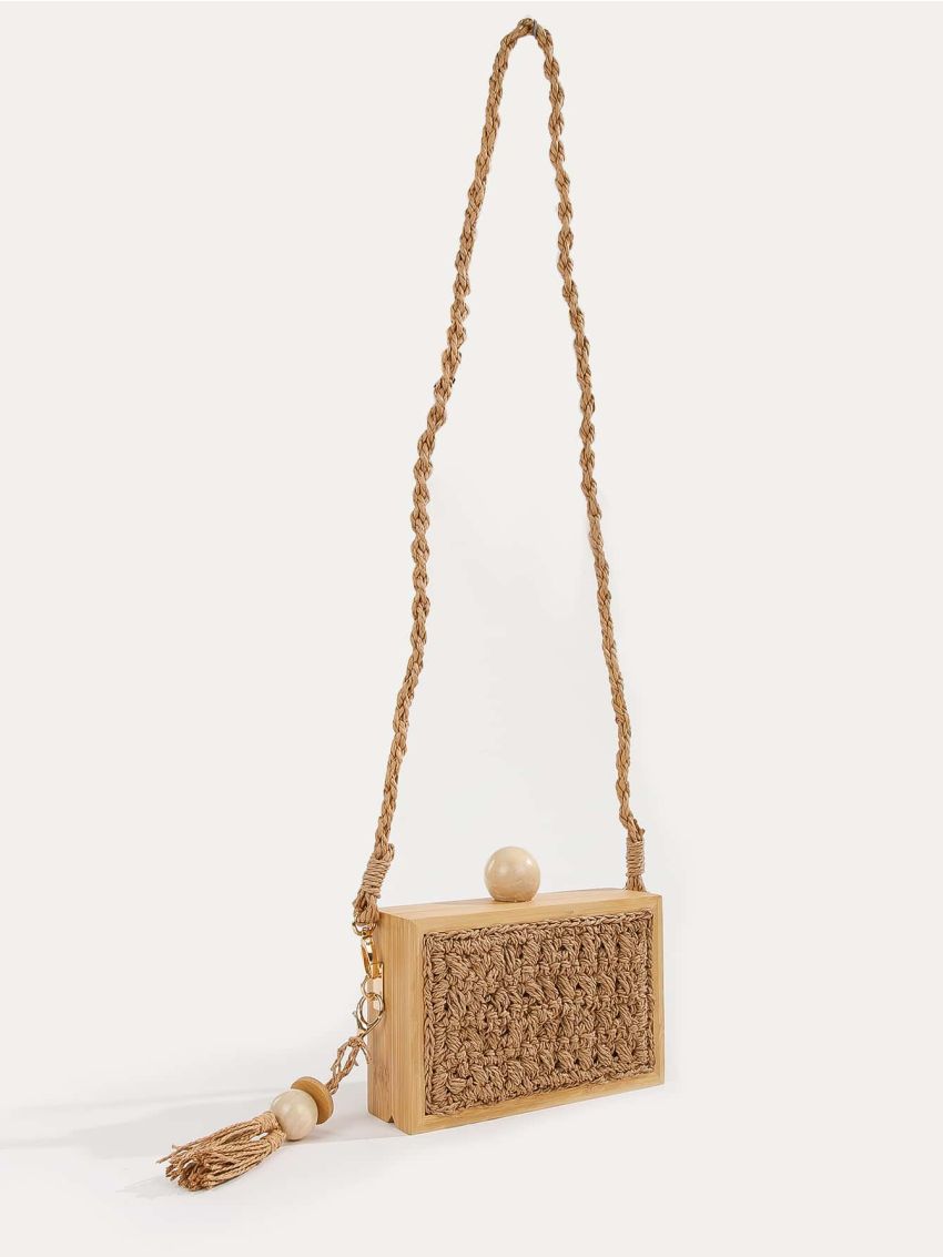 Mini Braided Detail Box Bag With Bag Charm