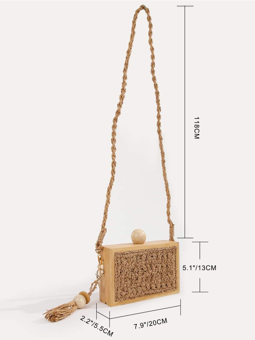 Mini Braided Detail Box Bag With Bag Charm