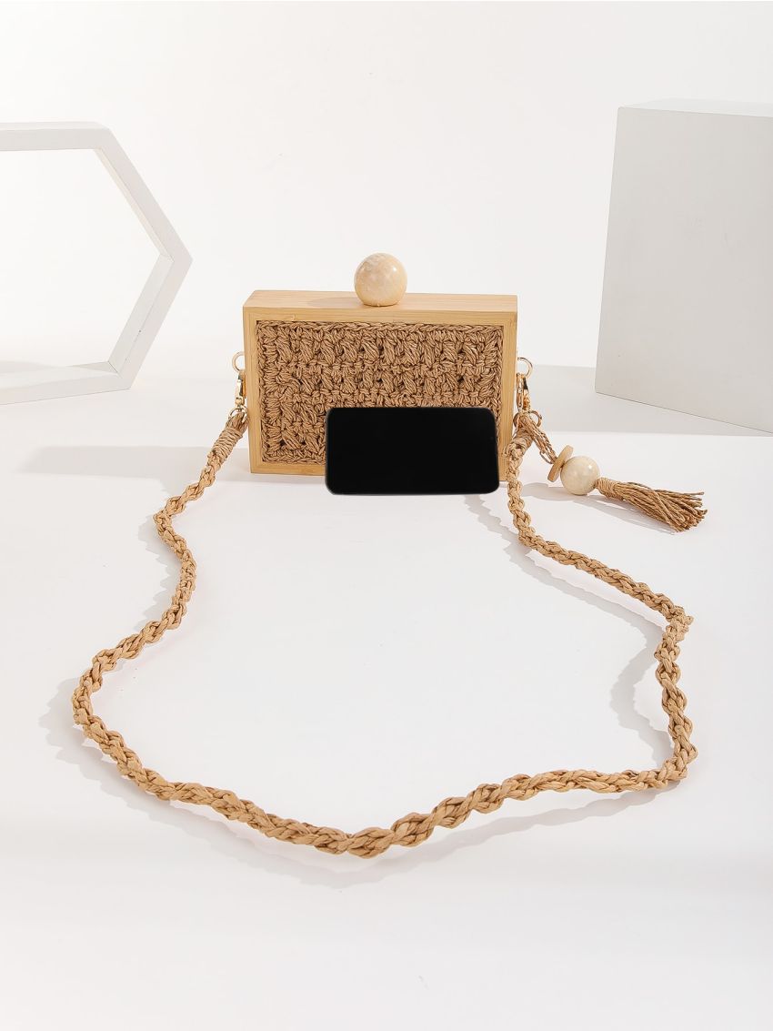 Mini Braided Detail Box Bag With Bag Charm