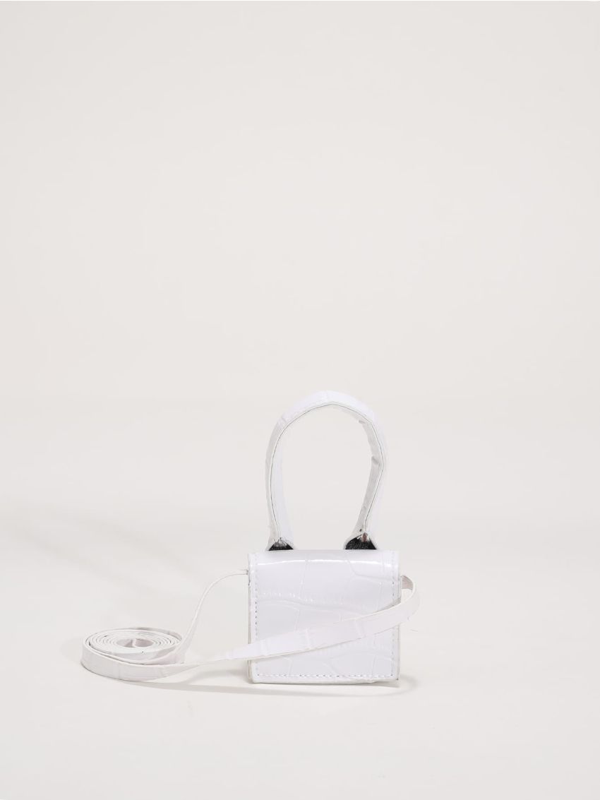Mini Crocodile Embossed Square Bag