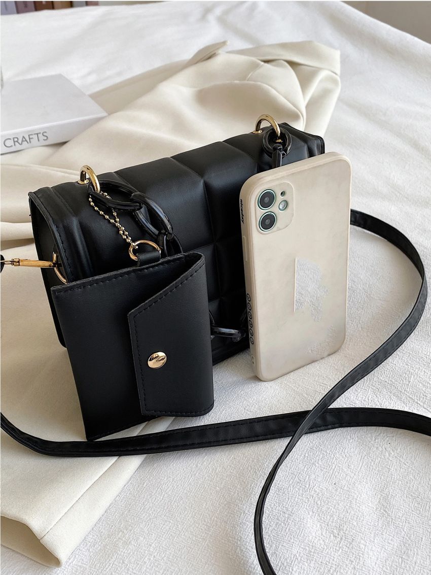 Minimalist Snap Button Square Bag